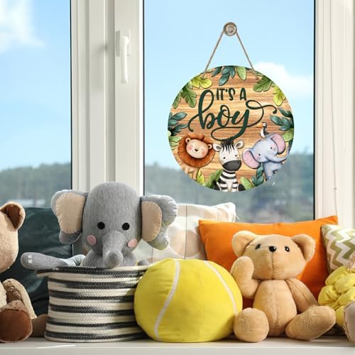 Its A Boy Jungle Animal Door Sign Decor