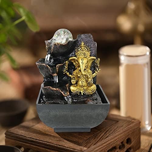 Ganesha Water Feature Statue Elephant Decor for Meditation Space