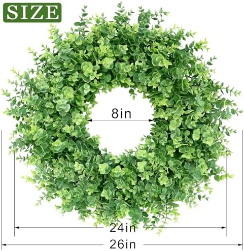 26 Artificial Boxwood Wreath for Front Door Decor