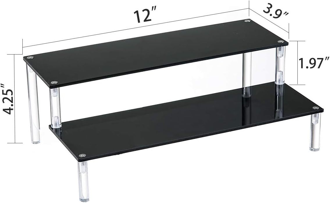 BYCY 2 Pack 2-Tier Acrylic Display Stand for Small Items