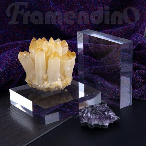 Framendino 2 Pack Acrylic Square Display Blocks