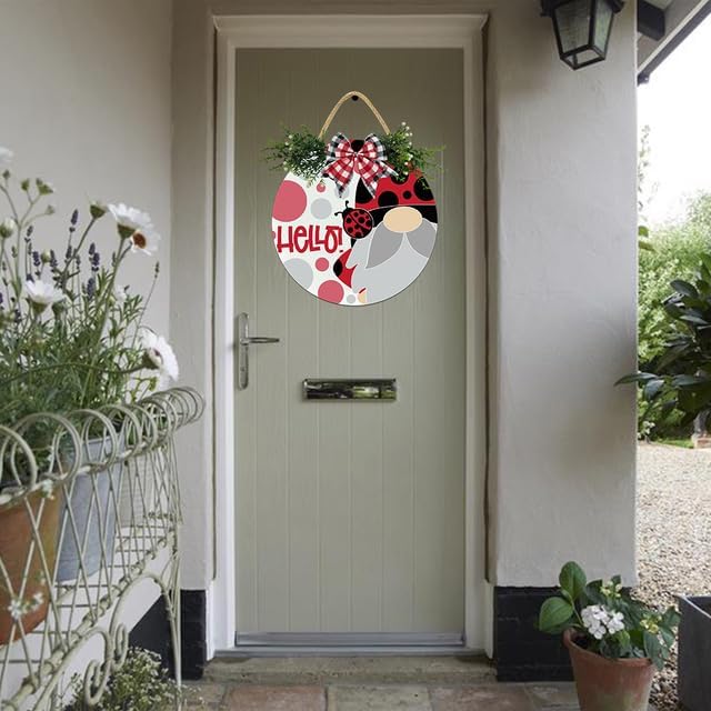 Boylee Spring Wreath Door Sign 11 Inches Rustic Wooden