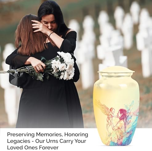Large Velvet Urn for Ashes - Cremation Urn for Men and Women
