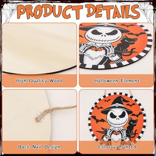 Aymolas Halloween Jack O Lantern Wreath Sign