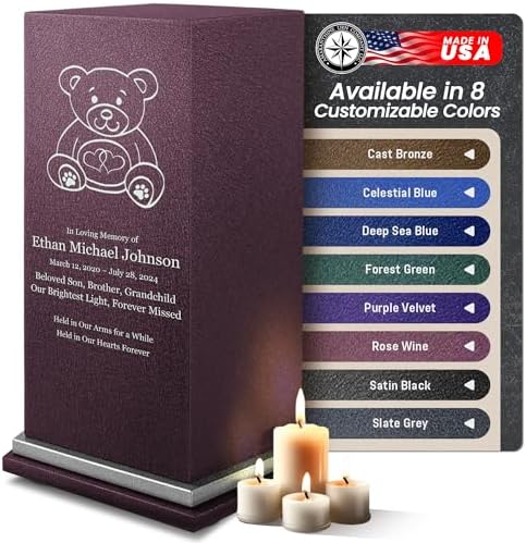 Customizable Cremation Urn with Teddy Bear Design