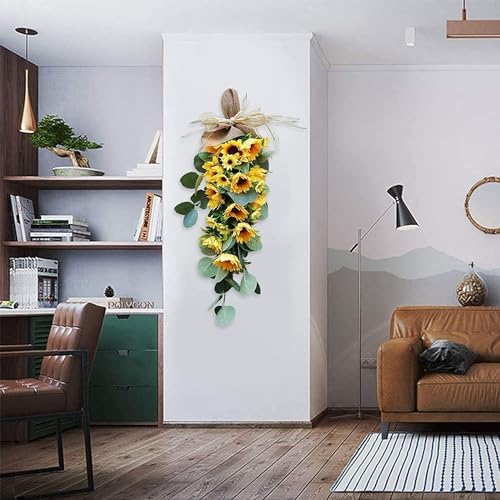 Spring Sunflower Wreath for Front Door Decor