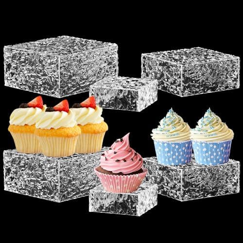 Jerify 6 Pcs Acrylic Display Risers with 3 Sizes