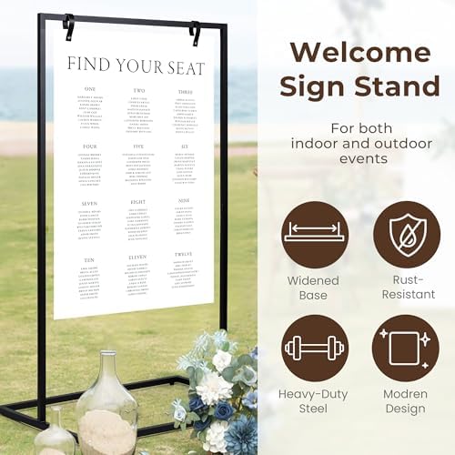 ARTASY Wedding Welcome Sign Stand 50x30x20 Black