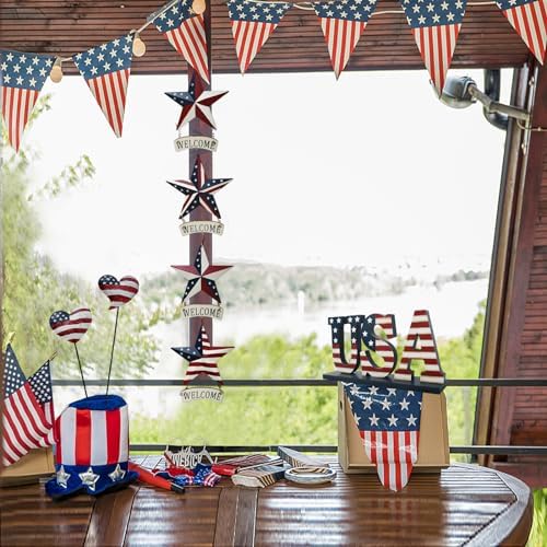 Wovorins Patriotic Welcome Sign Set of 4