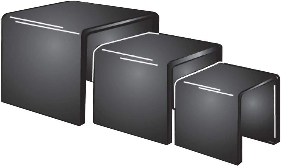 Black Acrylic Display Riser Set of 3