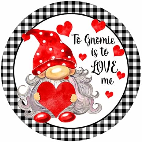 Gnome Valentine Sign 8x8 Inches Metal Decor