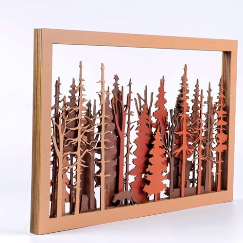 Meokro 7-Layer Fox Wall Art Decor Wooden Farmhouse Sculpture