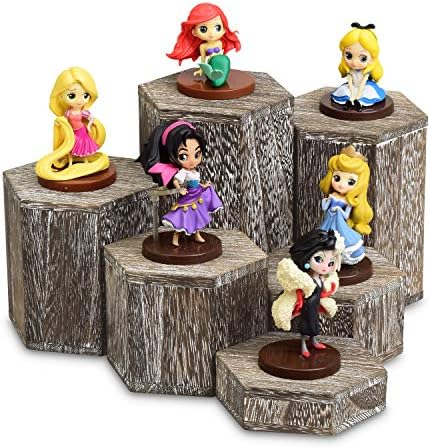 MOOCA 6-Piece Wooden Hexagon Risers Display Stand