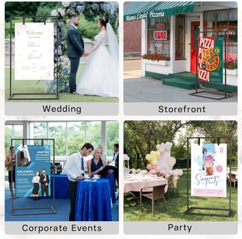 Wedding Welcome Sign Stand with Custom Design and Leather Straps