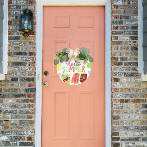 Hello Summer Wreath Front Door Welcome Sign