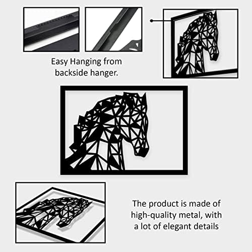 Peak Metal Wall Art 4 Panels Black