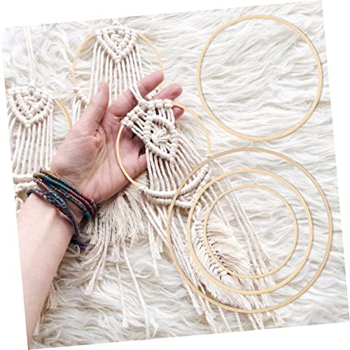 IMIKEYA Bamboo Dream Catcher Hoops 12 Craft Rings Wall Decor