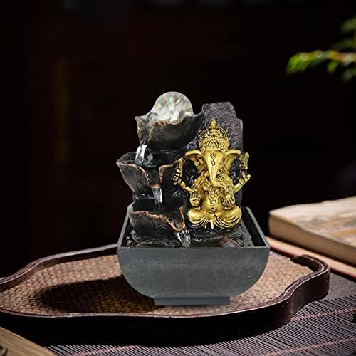 Ganesha Water Feature Statue Elephant Decor for Meditation Space
