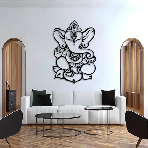 Ganesha Metal Wall Art for Living Room and Yoga Room