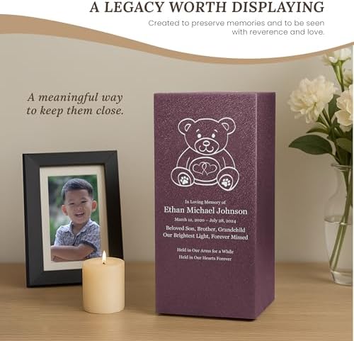 Customizable Cremation Urn with Teddy Bear Design