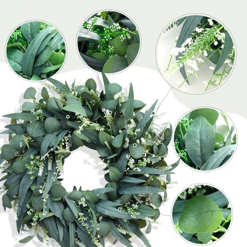 24-26 Inch Eucalyptus Wreath for Front Door and Wall