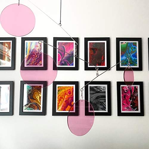 Charming Clear Pink Kinetic Mobile - Mid Century Modern Decor
