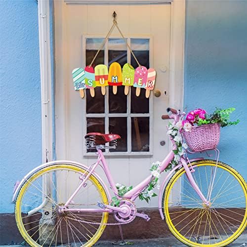 Yookeer Summer Door Sign with Ice Cream Wreath