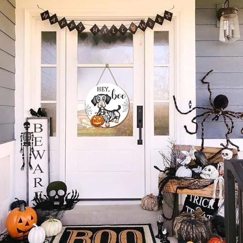Halloween Ghost Dog Door Hanging Sign Decor