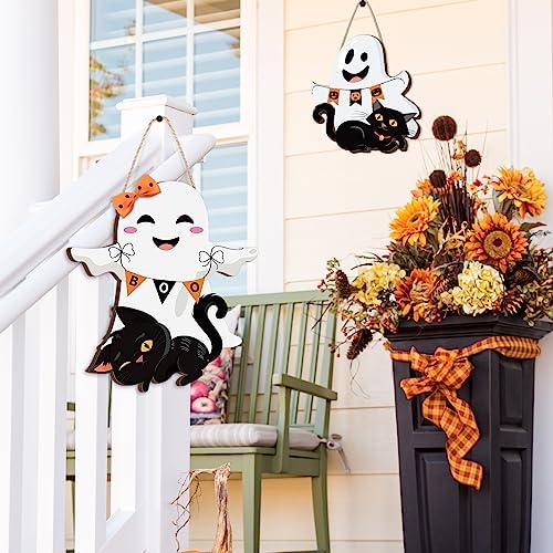 Leinuosen Halloween Ghost Witch Door Sign Decorations