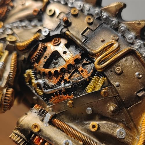 Steampunk Lizard Chameleon Statue Hand Painted Resin Collectible Figurine