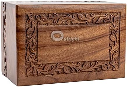 Outright Extra Small Wooden Cremation Urn with Tree of Life Engraving