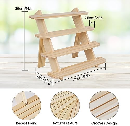 Wooden Cupcake Display Stand with 4 Tiers and Risers