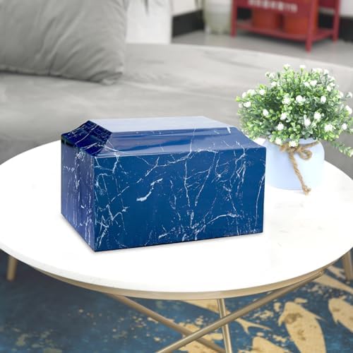 MAKEYS Blue Classic Cultured Marble Urn for Human Ashes