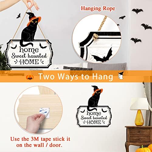 Halloween 3D Black Cat Door Hanger Decor Sign