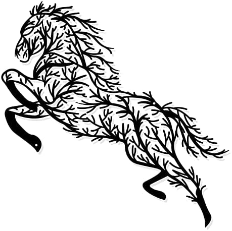 Nbeads Horse Metal Wall Art Decor Tree Branch Silhouette