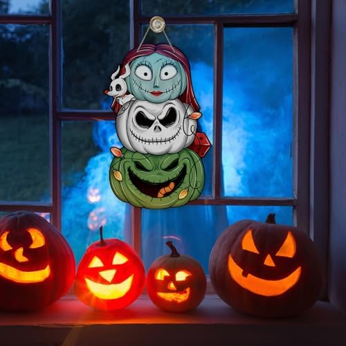 Halloween Jack Front Door Sign Funny Wood Decor