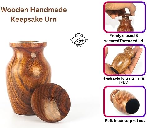ZIYA Wooden Mini Cremation Urn Set of 4 with Velvet Case
