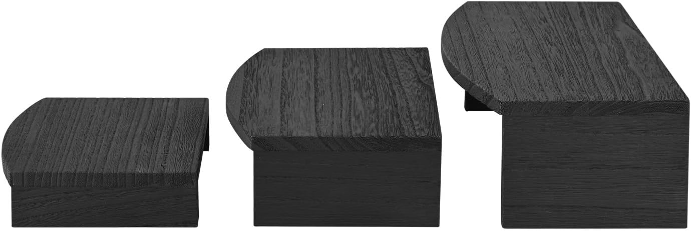 MOOCA 3-Piece Wooden Jewelry Display Risers - Black