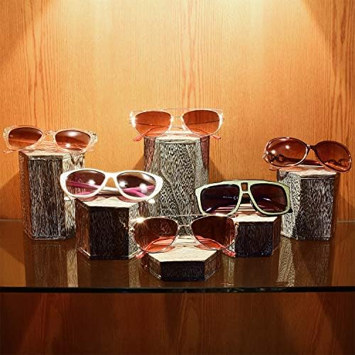 MOOCA 6-Piece Wooden Hexagon Risers Display Stand