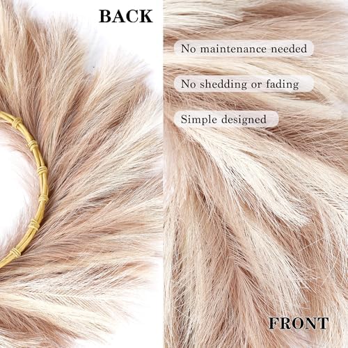 Sggvecsy 26 Faux Pampas Grass Wreath for All Seasons