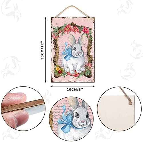 Easter Bunny Rabbit Welcome Sign Front Door Decor