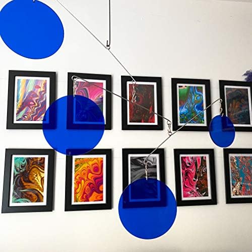 Modern Kinetic Art Mobile - Navy Blue Clear Design