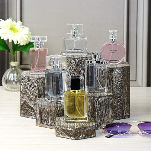 MOOCA 6-Piece Wooden Hexagon Risers Display Stand