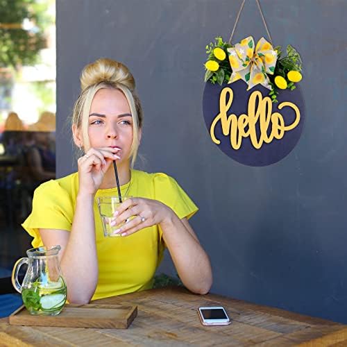 Whaline 3D Hello Summer Wooden Welcome Sign with Bowknot