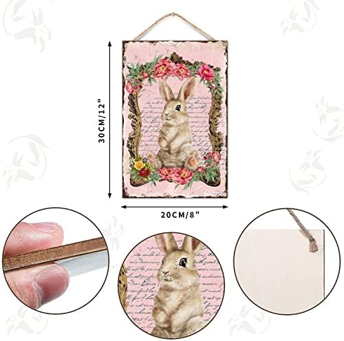 Easter Bunny Rabbit Welcome Door Sign Decor