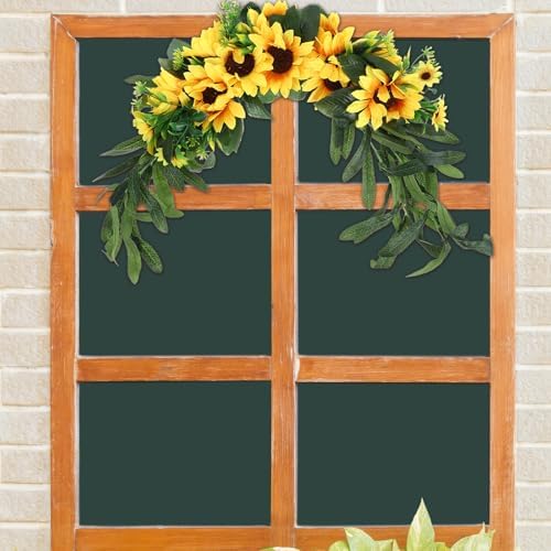 BESPORTBLE Artificial Sunflower Swag Door Decor Wall Hanging