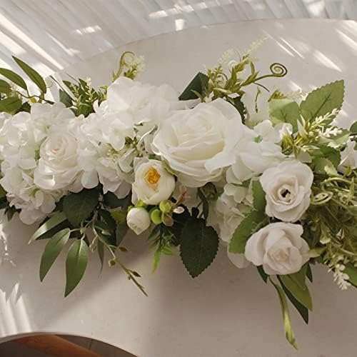 Firlar Artificial White Rose Swag 256 Inch Decor