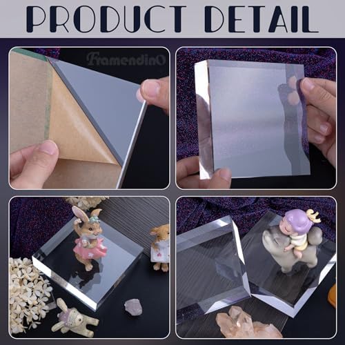 Framendino 2 Pack Acrylic Square Display Blocks