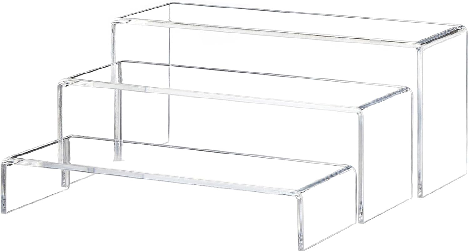 Yieach Clear Acrylic Risers Display Stands 3 Pcs
