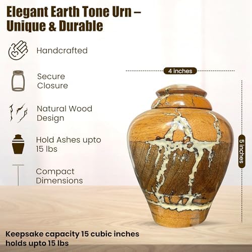 Handcrafted Wooden Urns for Ashes - Small Cremation Urns with Natural Finish